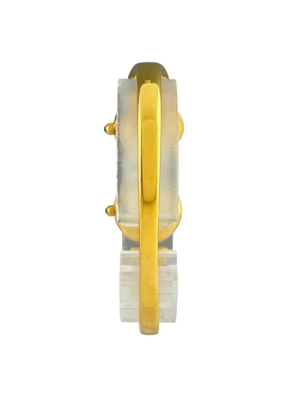 Fendi Double Face Dual Time Bangle Watch SS Quartz White